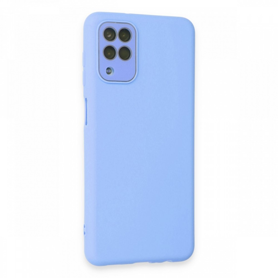 Samsung Galaxy M32 Kılıf Lansman Glass Kapak - Mavi Samsung Galaxy M32 Kılıf Lansman Glass Kapak - Mavi