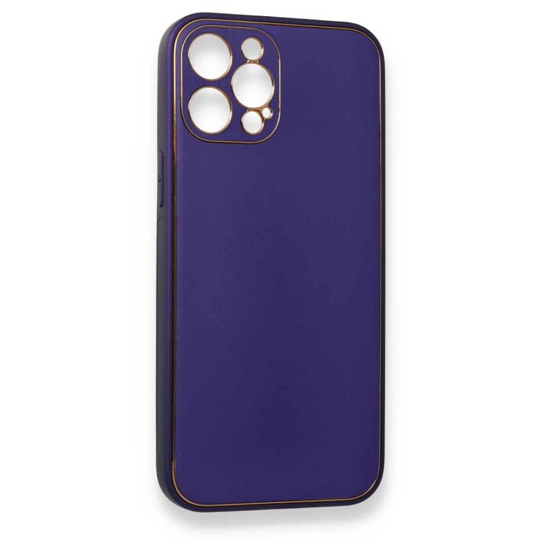  iPhone 12 Pro Kılıf Coco Deri Silikon Kapak - Mor