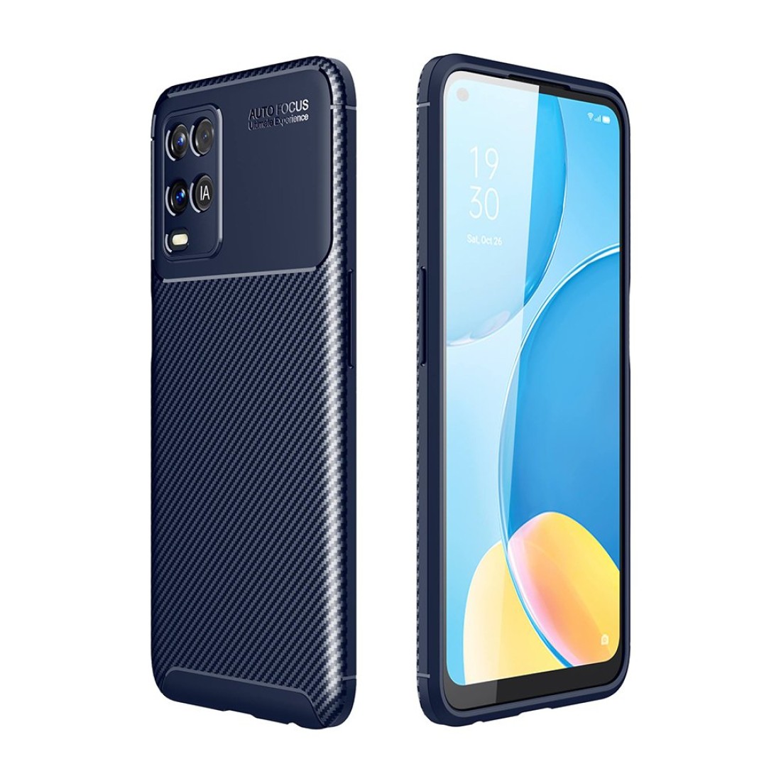  Oppo A54 4G Kılıf Auto Focus Karbon Kapak - Lacivert