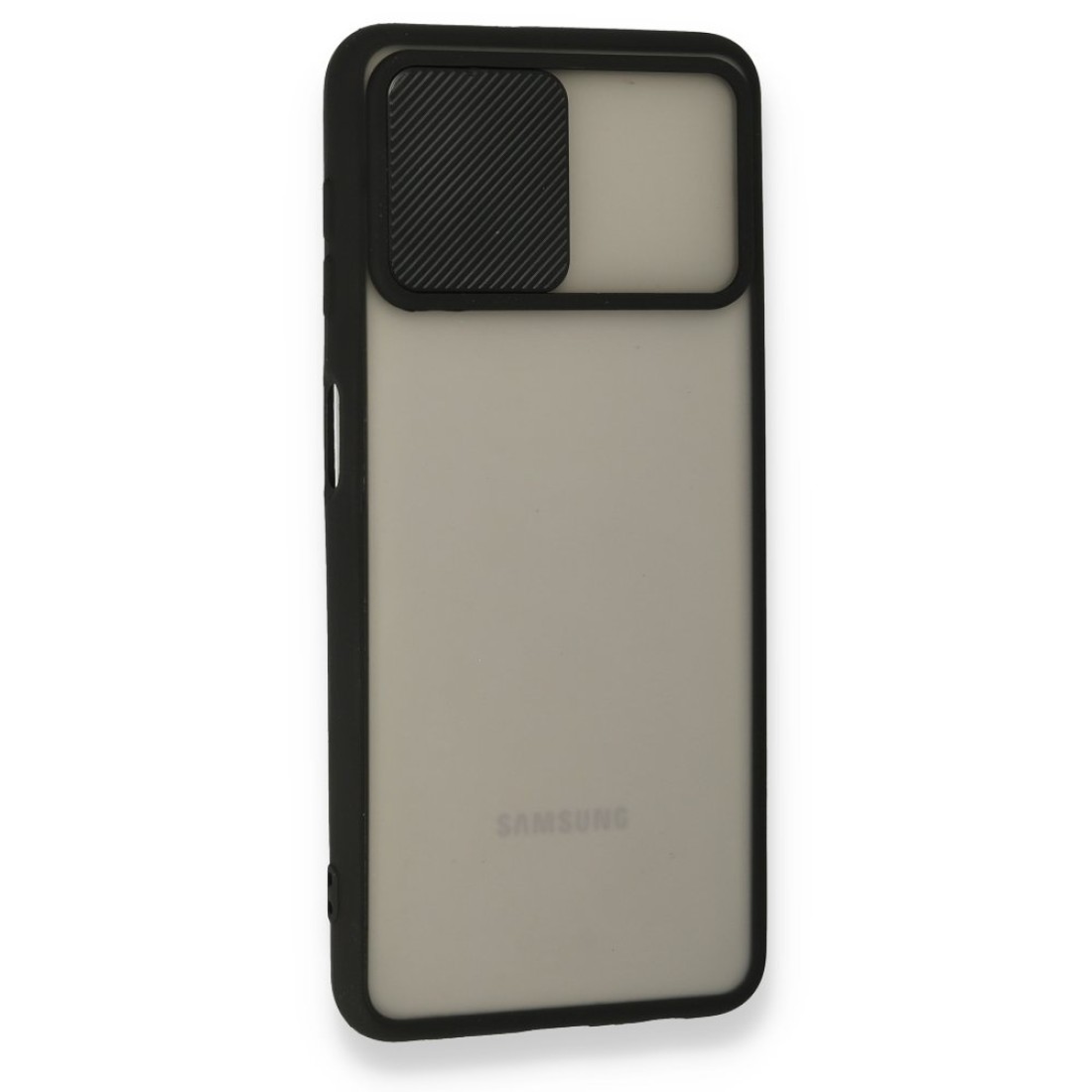 Samsung Galaxy M32 Kılıf Palm Buzlu Kamera Sürgülü Silikon - Siyah Samsung Galaxy M32 Kılıf Palm Buzlu Kamera Sürgülü Silikon - Siyah