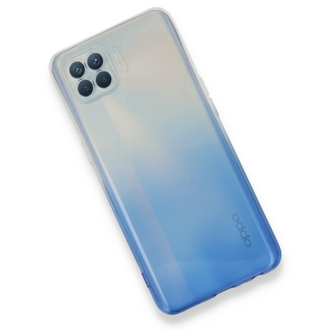 Oppo Reno 4 Lite Kılıf Lüx Çift Renkli Silikon - Mavi Oppo Reno 4 Lite Kılıf Lüx Çift Renkli Silikon - Mavi