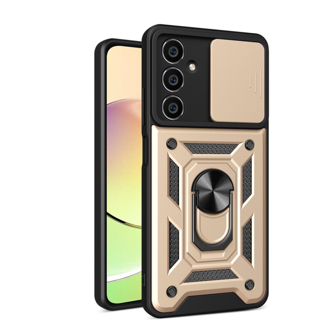  Samsung Galaxy A05 Kılıf Pars Lens Yüzüklü Silikon - Gold