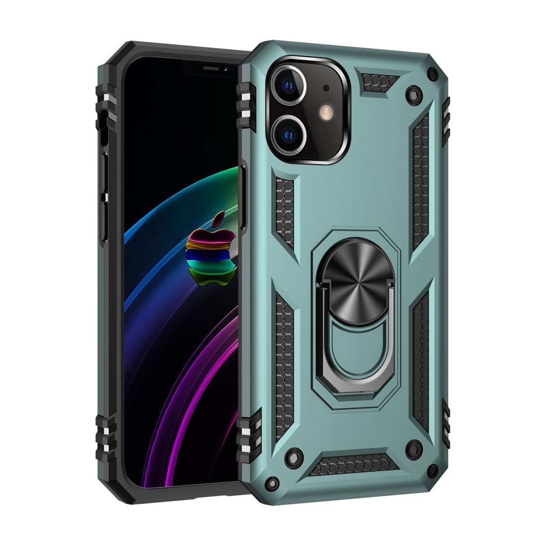 iPhone 12 Mini Kılıf Sofya Yüzüklü Silikon Kapak - Yeşil iPhone 12 Mini Kılıf Sofya Yüzüklü Silikon Kapak - Yeşil