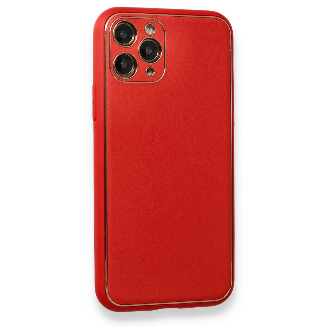  iPhone 11 Pro Kılıf Coco Deri Silikon Kapak - Kırmızı