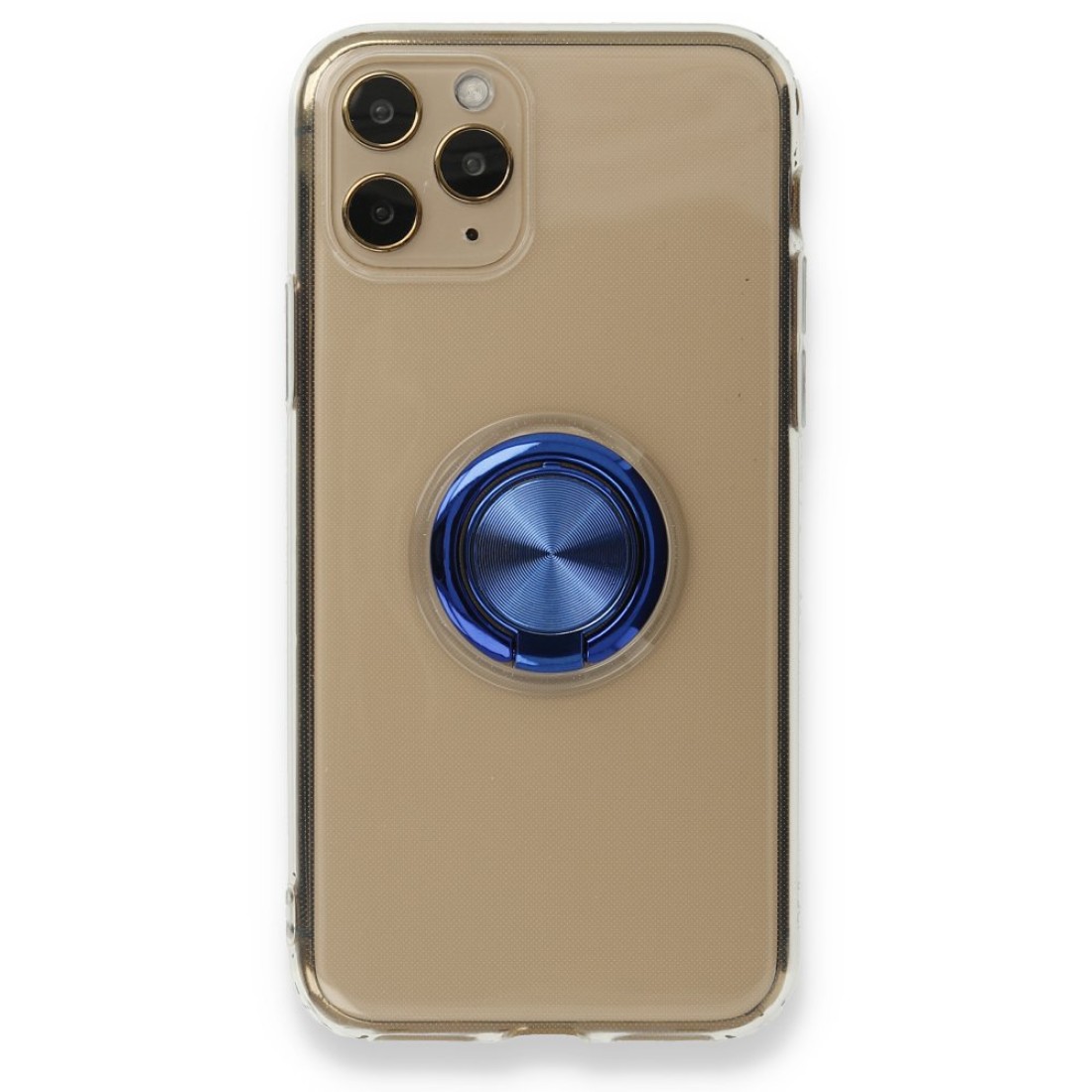  iPhone 11 Pro Kılıf Gros Yüzüklü Silikon - Mavi