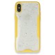 iPhone XS Kılıf Platin Simli Silikon - Sarı iPhone XS Kılıf Platin Simli Silikon - Sarı