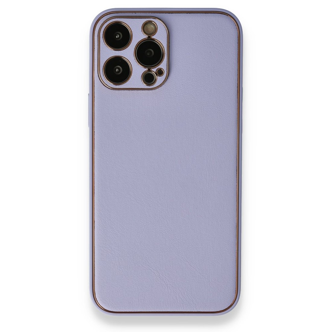  iPhone 13 Pro Max Kılıf Coco Deri Silikon Kapak - Açık Lila