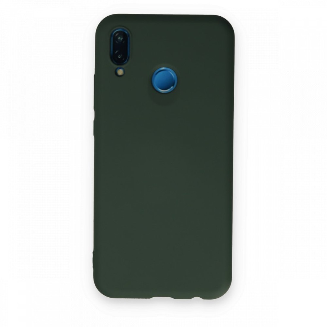  Huawei P20 Lite Kılıf Nano içi Kadife Silikon - Koyu Yeşil