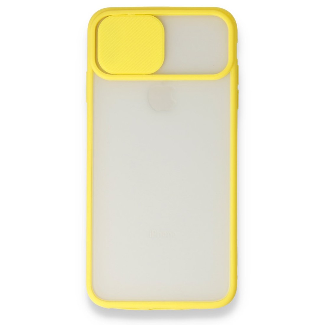iPhone XS Max Kılıf Palm Buzlu Kamera Sürgülü Silikon - Sarı iPhone XS Max Kılıf Palm Buzlu Kamera Sürgülü Silikon - Sarı