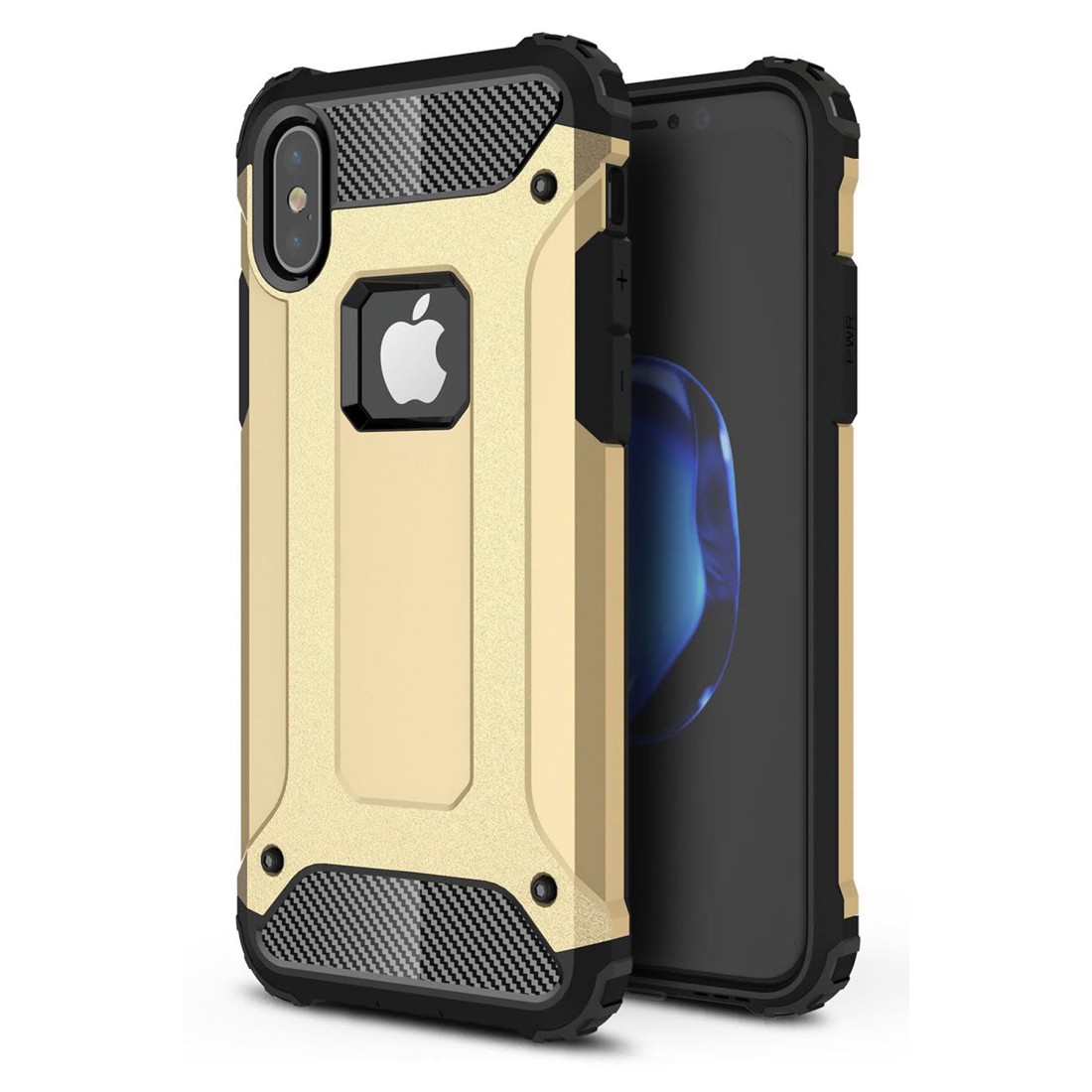  iPhone XS Kılıf Tank Silikon Kapak - Gold