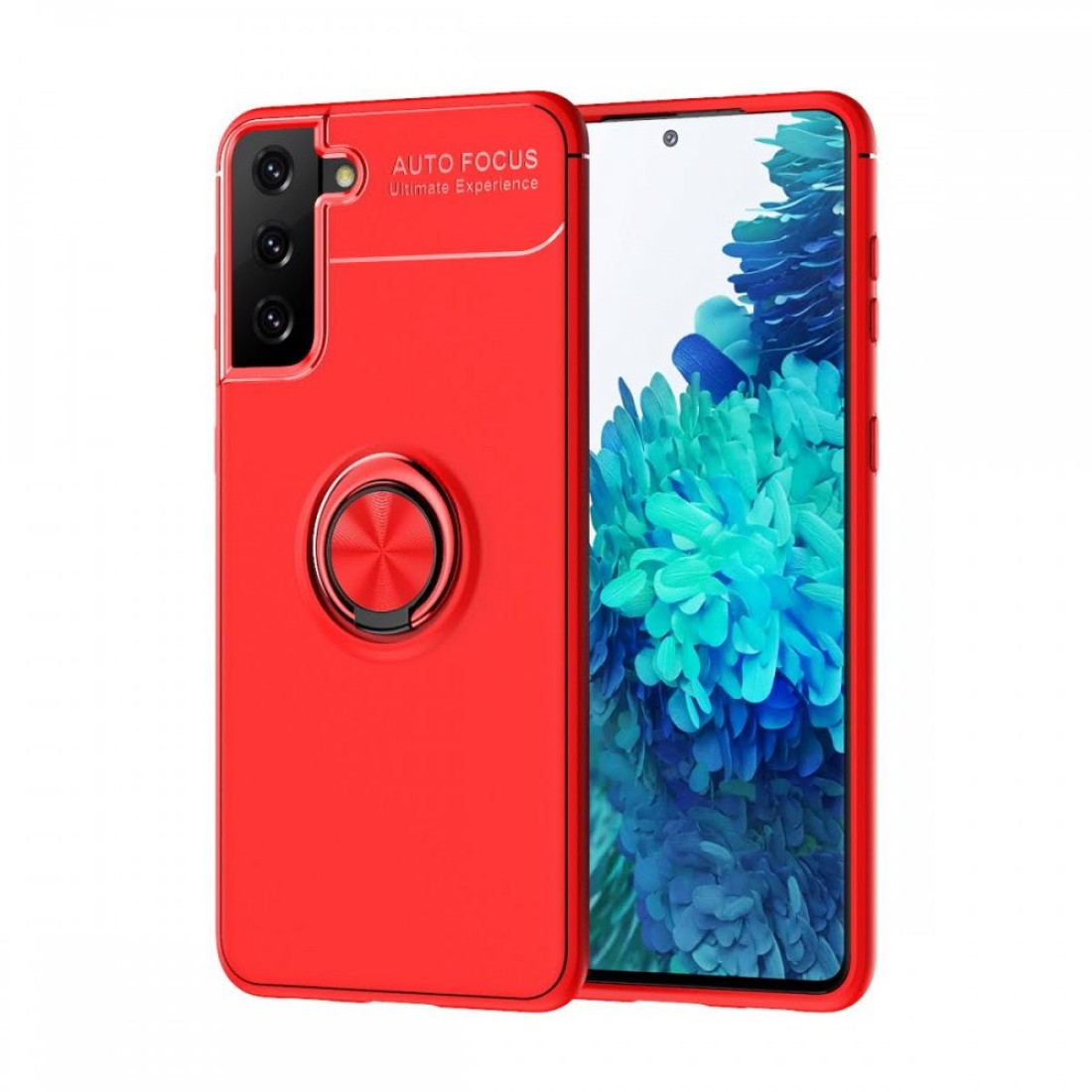  Samsung Galaxy S21 Plus Kılıf Range Yüzüklü Silikon - Kırmızı
