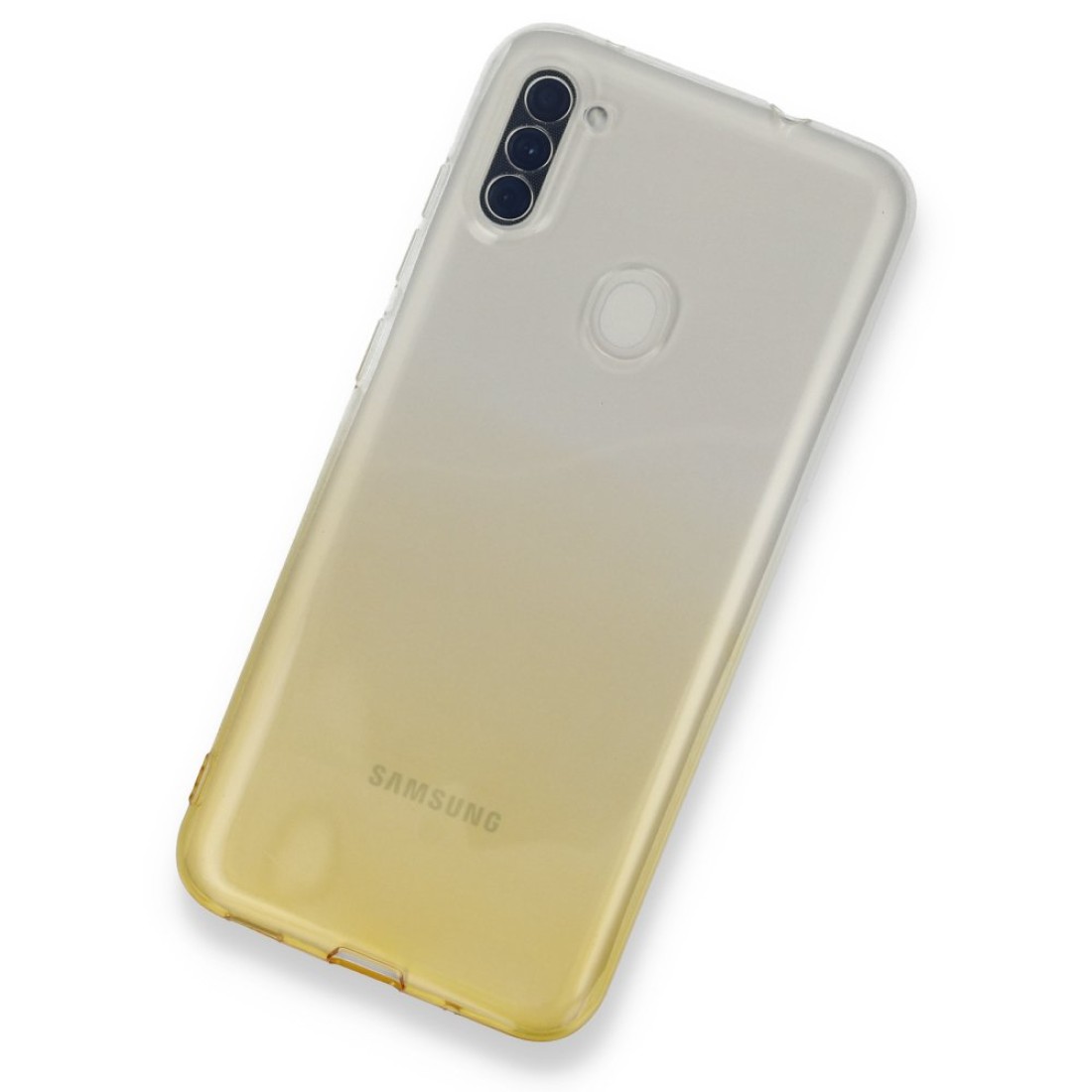  Samsung Galaxy M11 Kılıf Lüx Çift Renkli Silikon - Sarı