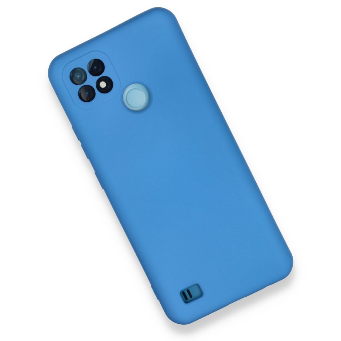  Realme C21 Kılıf Nano içi Kadife Silikon - Mavi