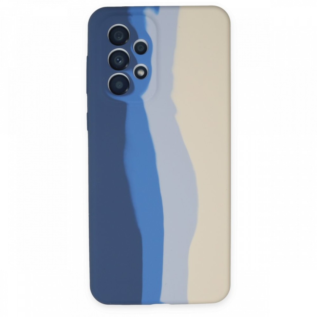  Samsung Galaxy A73 5G Kılıf Ebruli Lansman Silikon - Lacivert-Krem
