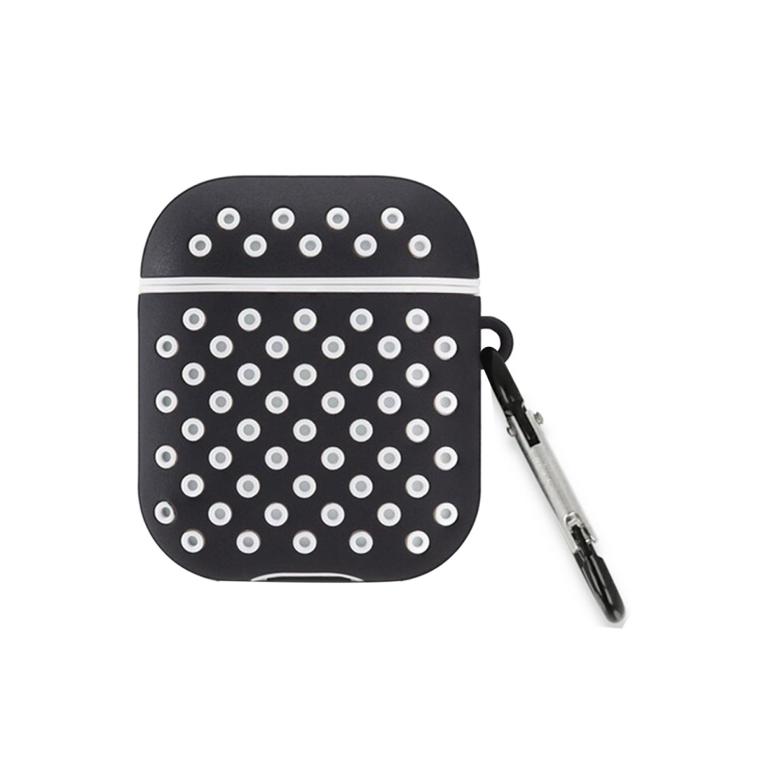  Airpods 2 (2.nesil) Spor Delikli Kılıf - Siyah-Beyaz