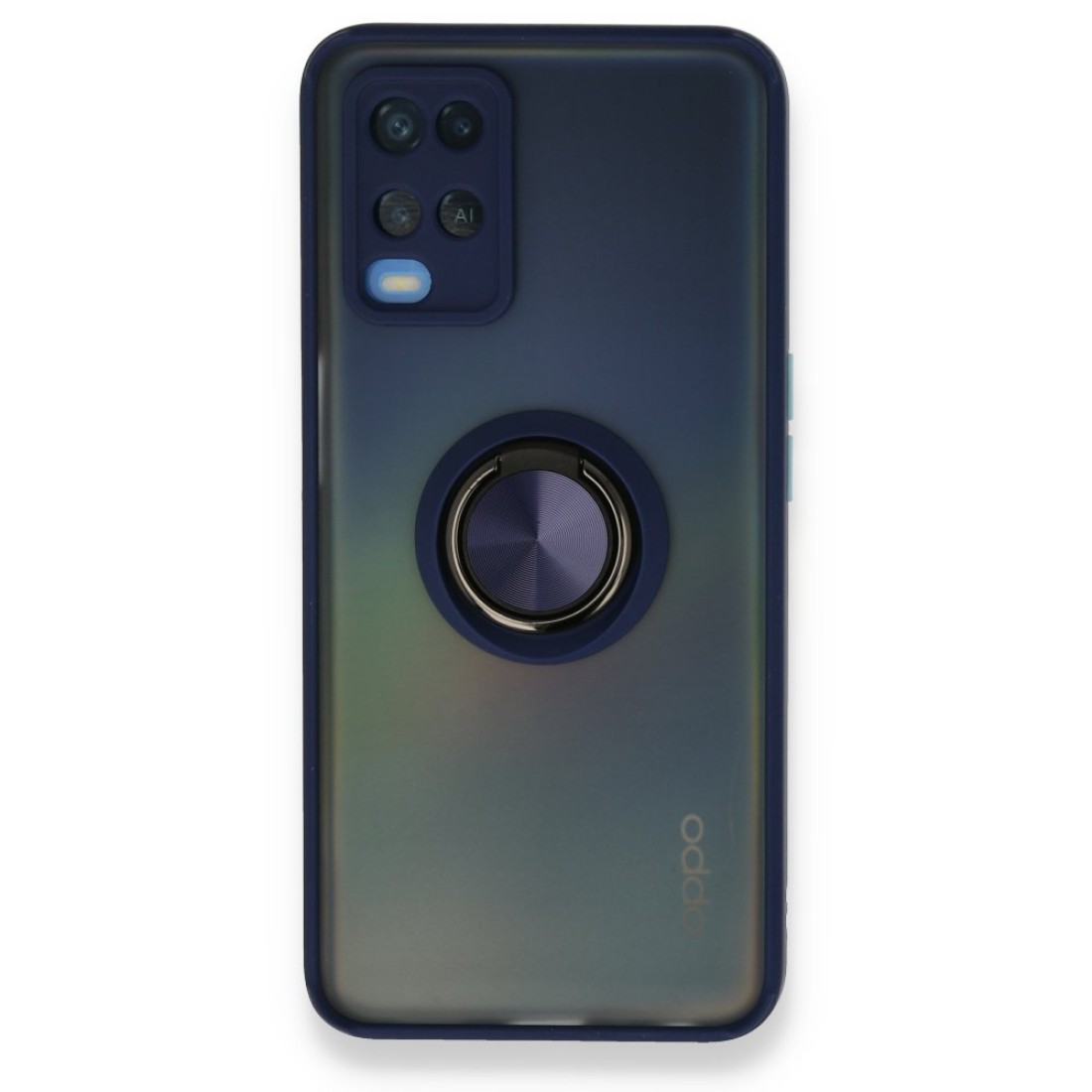 Oppo A54 4G Kılıf Montreal Yüzüklü Silikon Kapak - Lacivert