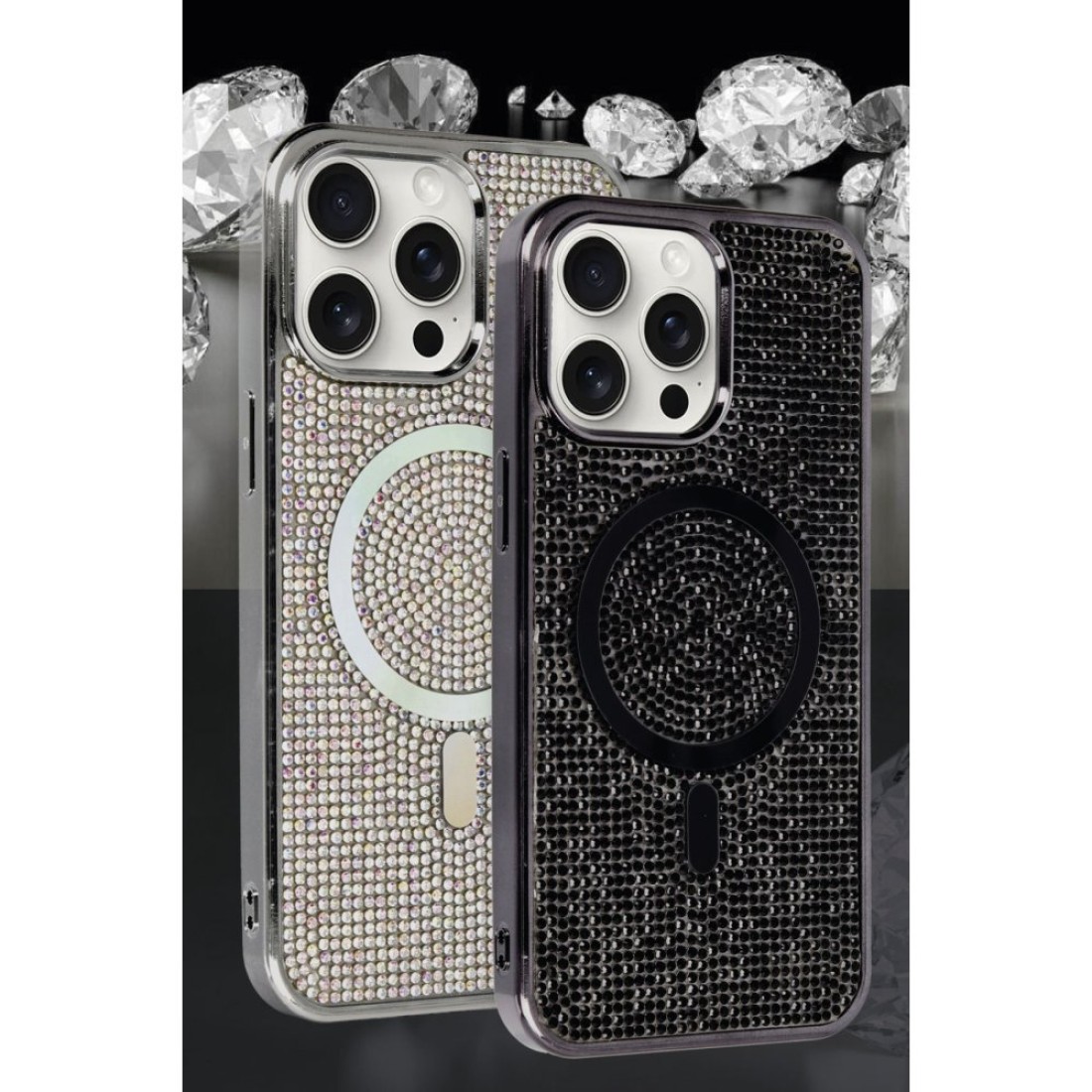  iPhone 14 Pro Max Kılıf Diamond Magsafe Kapak - Lacivert