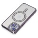  iPhone 15 Kılıf Joke Simli Magneticsafe Kılıf - Derin Mor
