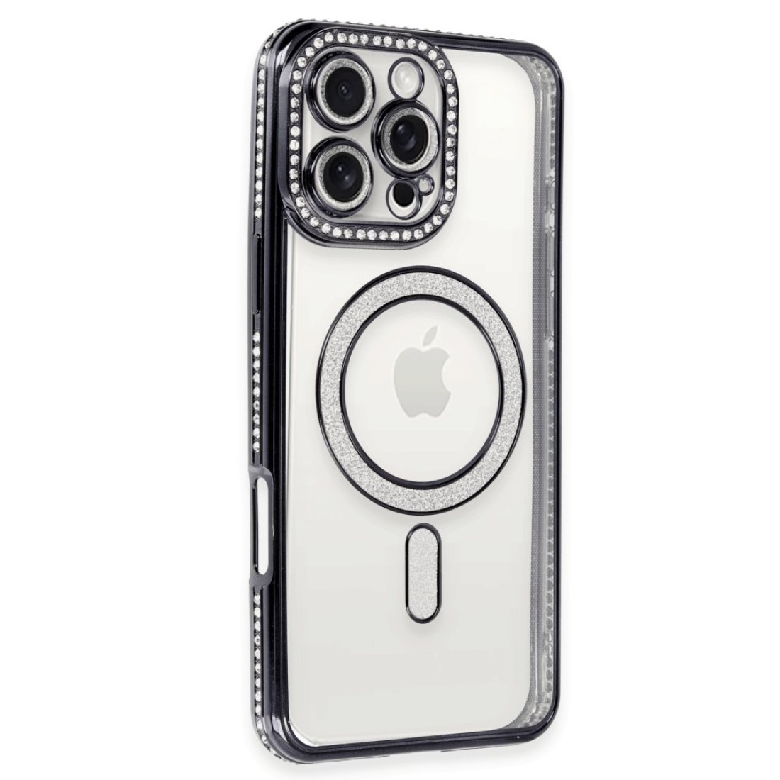  iPhone 16 Pro Kılıf Joke Simli Magneticsafe Kılıf - Gri