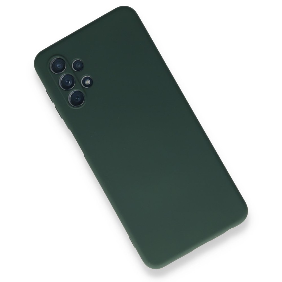  Samsung Galaxy A52 Kılıf Nano içi Kadife Silikon - Koyu Yeşil