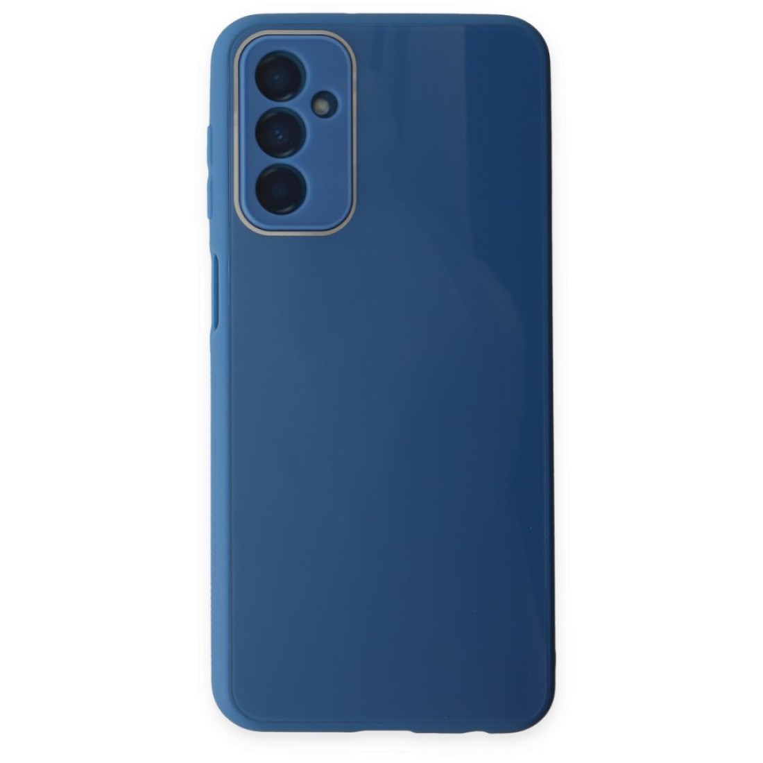  Samsung Galaxy M23 Kılıf Glass Kapak - Mavi