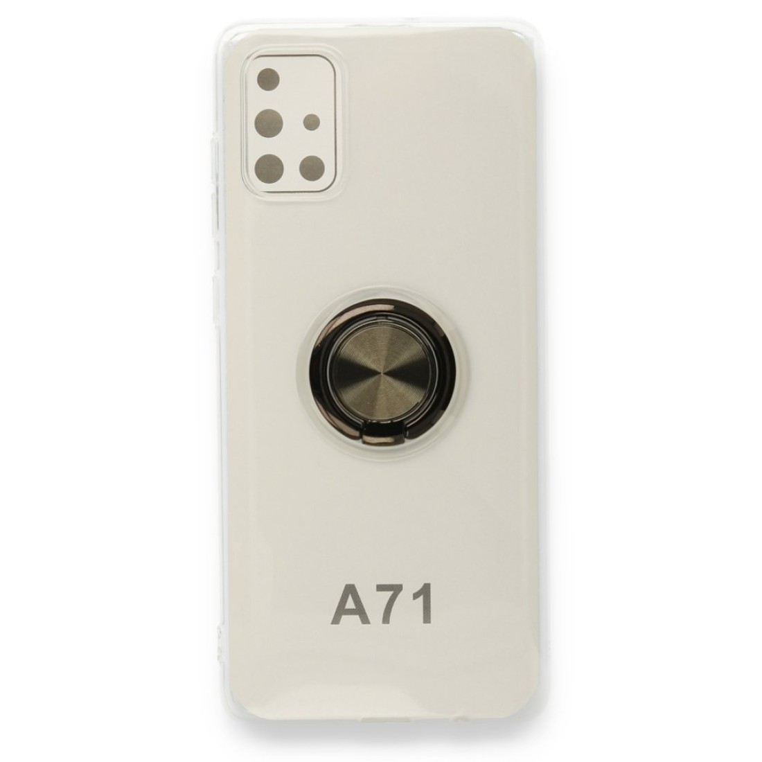  Samsung Galaxy A71 Kılıf Gros Yüzüklü Silikon - Siyah