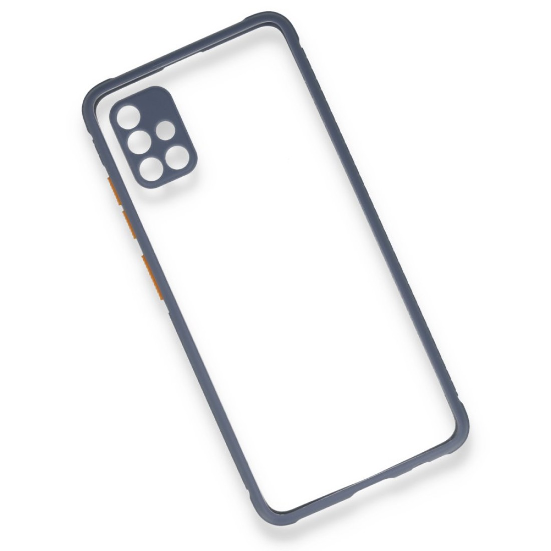  Samsung Galaxy A71 Kılıf Miami Şeffaf Silikon - Gri