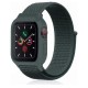  Apple Watch 38mm Hasırlı Cırtcırtlı Kasalı Kordon - Haki Yeşil