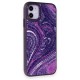 iPhone 12 Kılıf Moda Simli Kapak - Derin Mor iPhone 12 Kılıf Moda Simli Kapak - Derin Mor