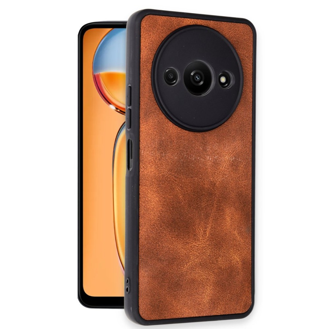 Xiaomi Redmi A3 4G Kılıf Aras Deri Kapak - Taba Xiaomi Redmi A3 4G Kılıf Aras Deri Kapak - Taba