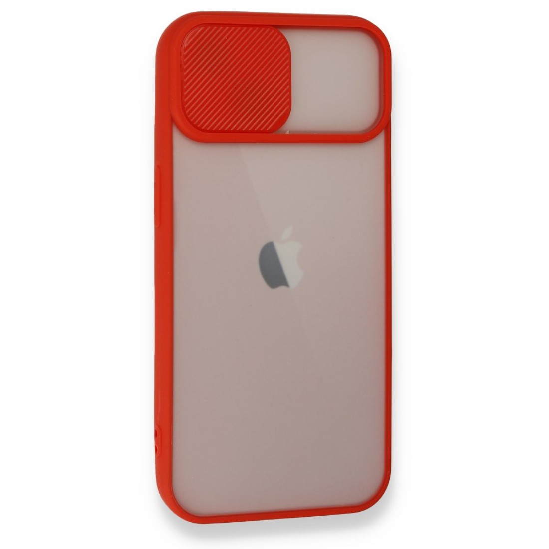  iPhone 13 Kılıf Palm Buzlu Kamera Sürgülü Silikon - Kırmızı