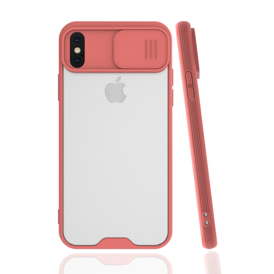  iPhone X Kılıf Platin Kamera Koruma Silikon - Pembe