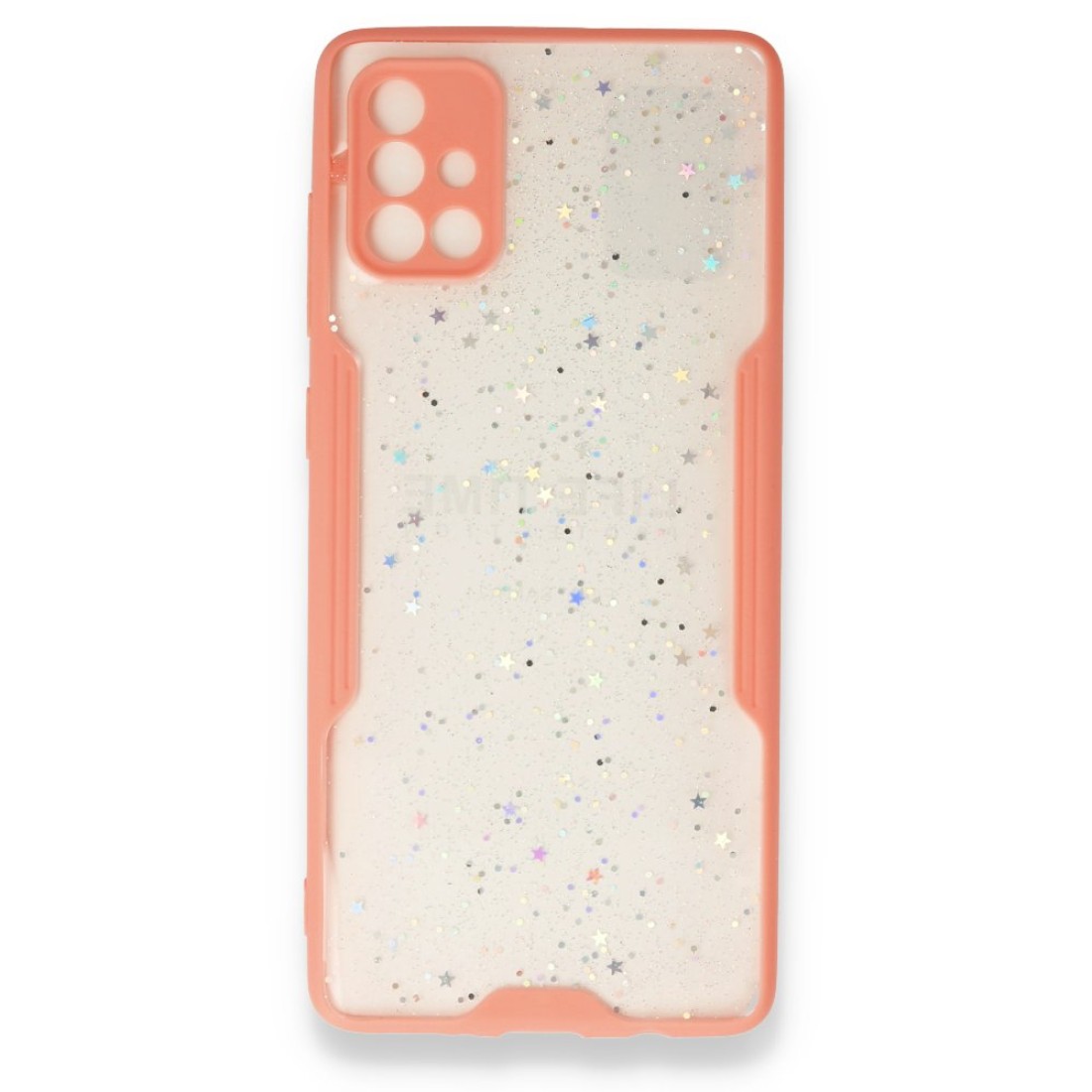  Samsung Galaxy A71 Kılıf Platin Simli Silikon - Pembe