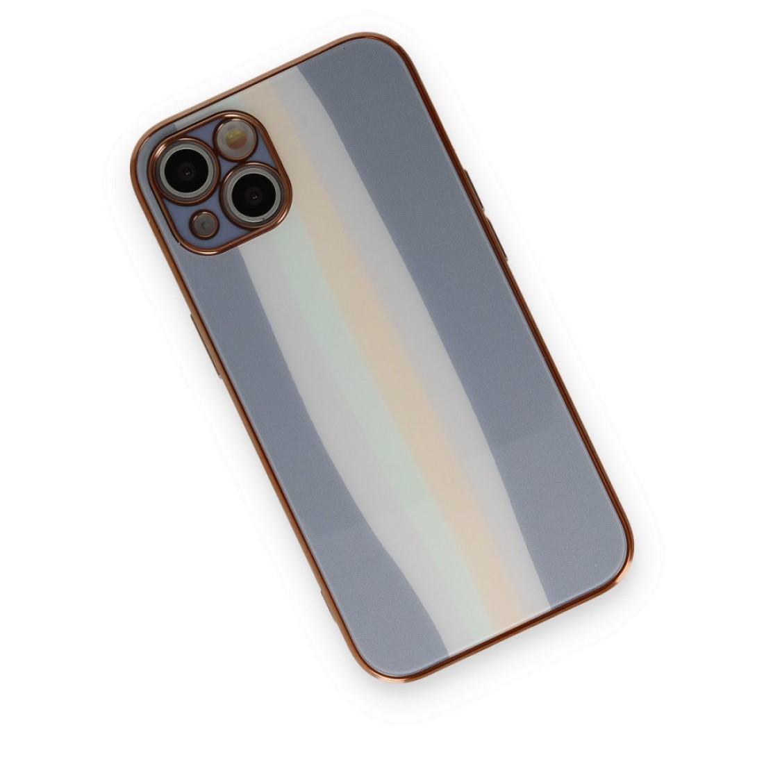 iPhone 14 Plus Kılıf Luna Cam Kapak - Gri iPhone 14 Plus Kılıf Luna Cam Kapak - Gri