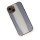iPhone 14 Plus Kılıf Luna Cam Kapak - Gri iPhone 14 Plus Kılıf Luna Cam Kapak - Gri