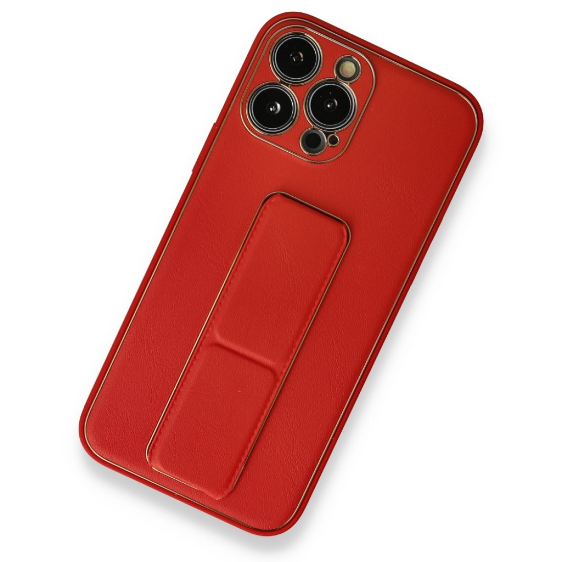 iPhone 13 Pro Max Kılıf Coco Deri Standlı Kapak - Kırmızı iPhone 13 Pro Max Kılıf Coco Deri Standlı Kapak - Kırmızı