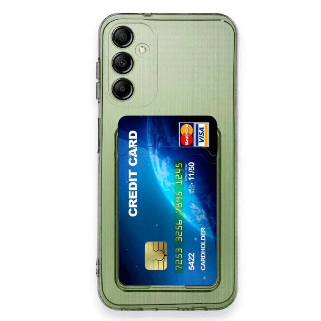  Samsung Galaxy A16 5G Kılıf Kart Şeffaf Silikon - Şeffaf