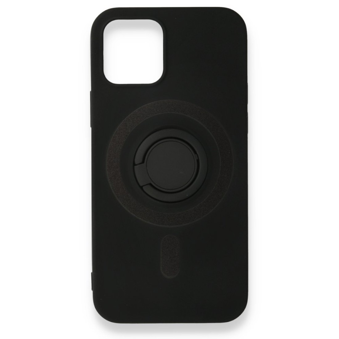  iPhone 12 Mini Kılıf Viktor Yüzüklü Silikon - Siyah