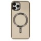  iPhone 12 Pro Kılıf Coco Deri Magneticsafe Silikon - Krem