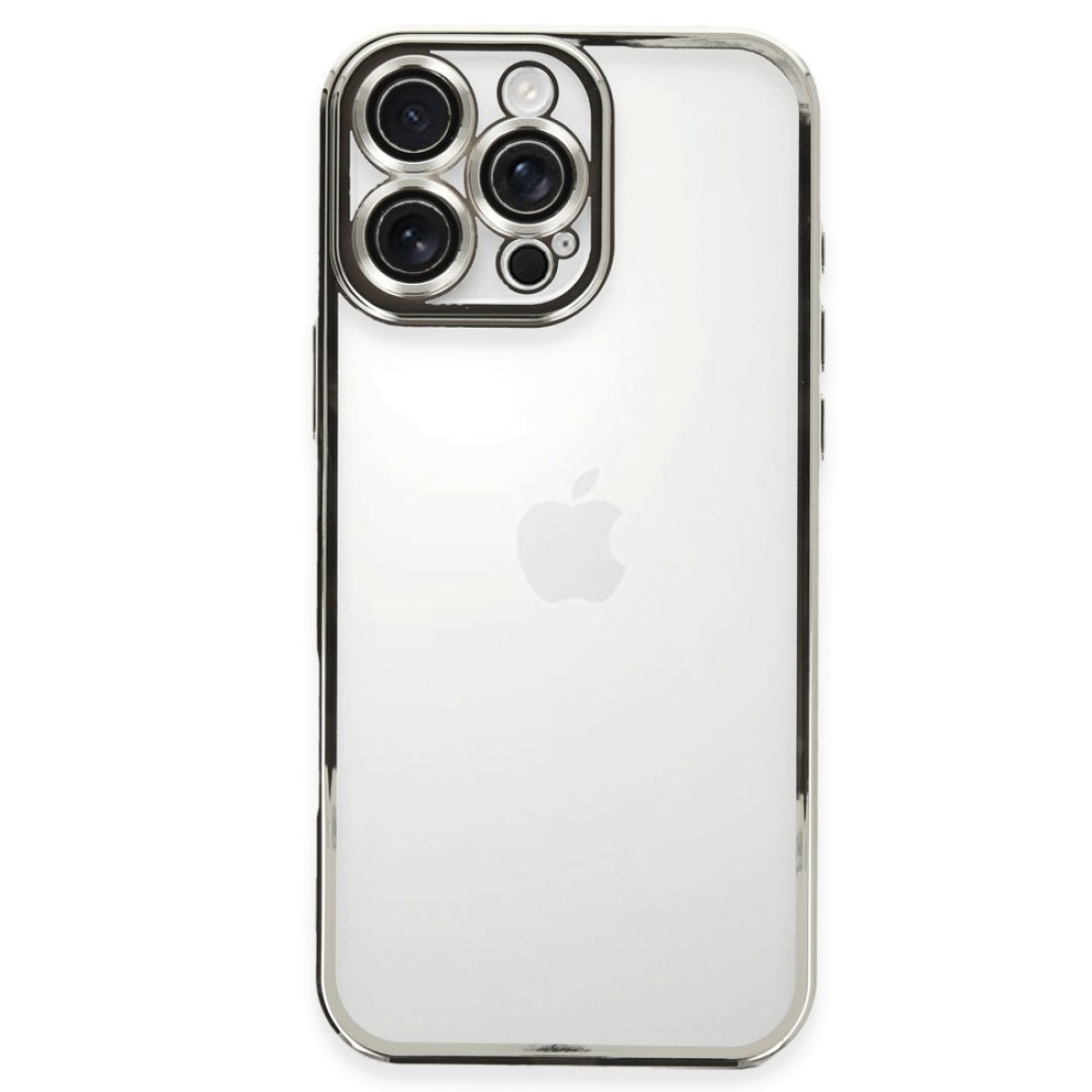 iPhone 16 Pro Max Kılıf Razer Lensli Silikon - Gümüş