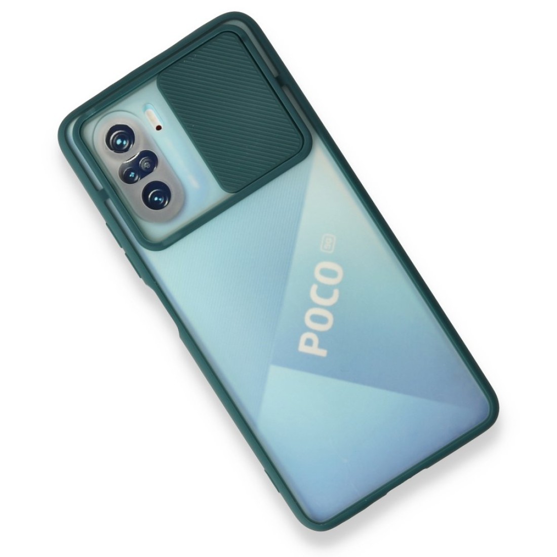  Xiaomi Redmi K40 Kılıf Palm Buzlu Kamera Sürgülü Silikon - Yeşil