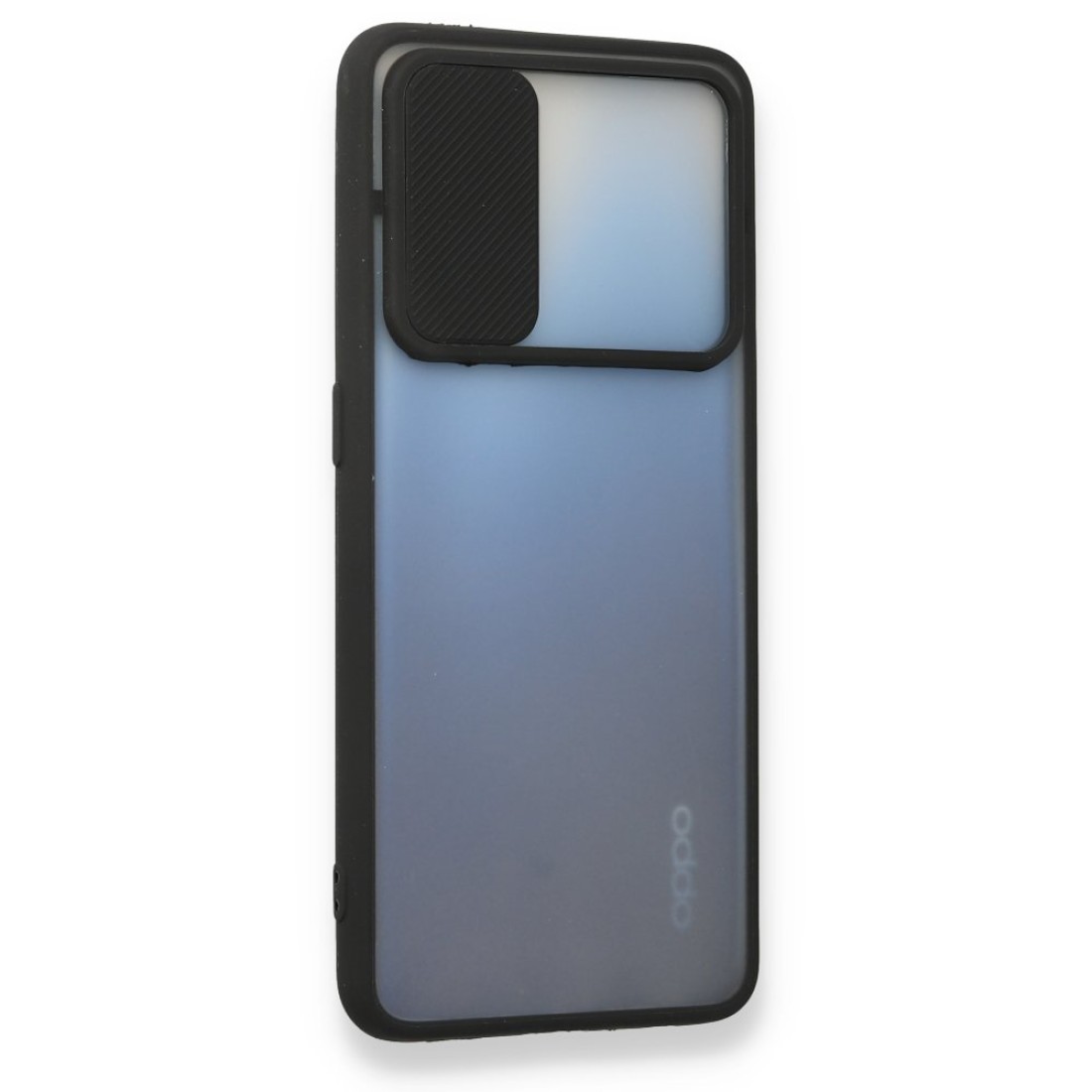 Oppo A74 4G Kılıf Palm Buzlu Kamera Sürgülü Silikon - Siyah Oppo A74 4G Kılıf Palm Buzlu Kamera Sürgülü Silikon - Siyah