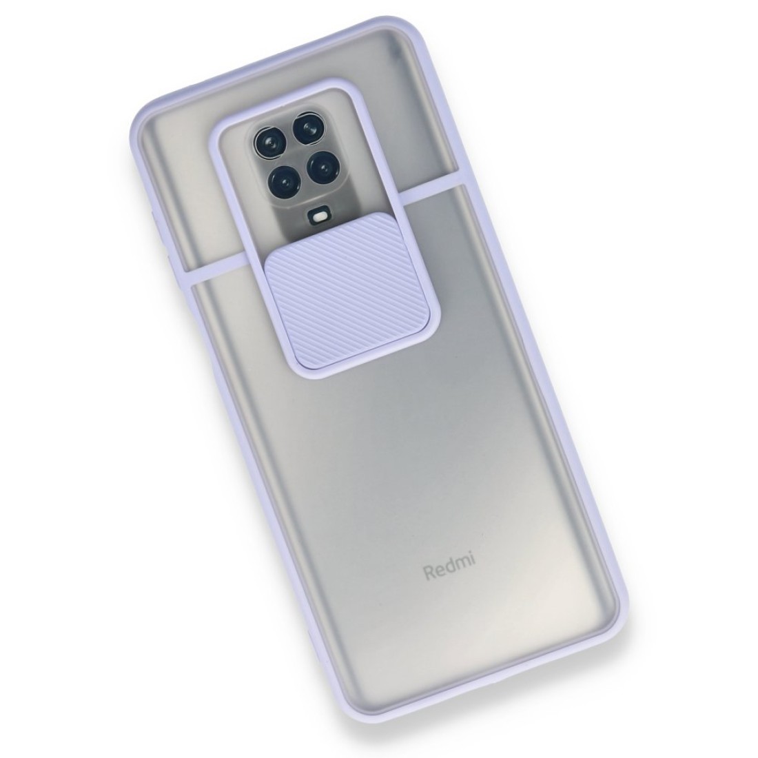  Xiaomi Redmi Note 9S Kılıf Palm Buzlu Kamera Sürgülü Silikon - Lila