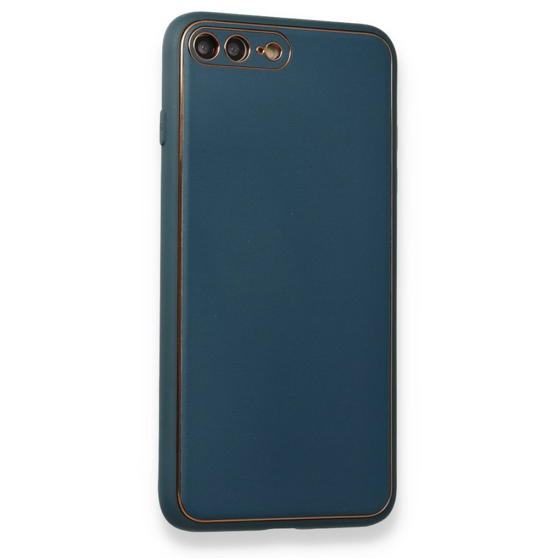 iPhone 7 Plus Kılıf Coco Deri Silikon Kapak - Mavi iPhone 7 Plus Kılıf Coco Deri Silikon Kapak - Mavi