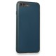 iPhone 7 Plus Kılıf Coco Deri Silikon Kapak - Mavi iPhone 7 Plus Kılıf Coco Deri Silikon Kapak - Mavi
