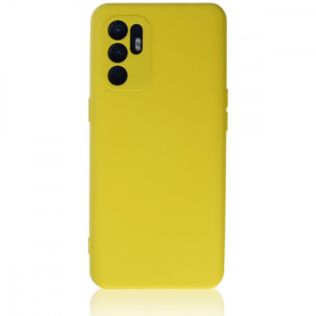  Oppo Reno 6 Kılıf Nano içi Kadife Silikon - Sarı