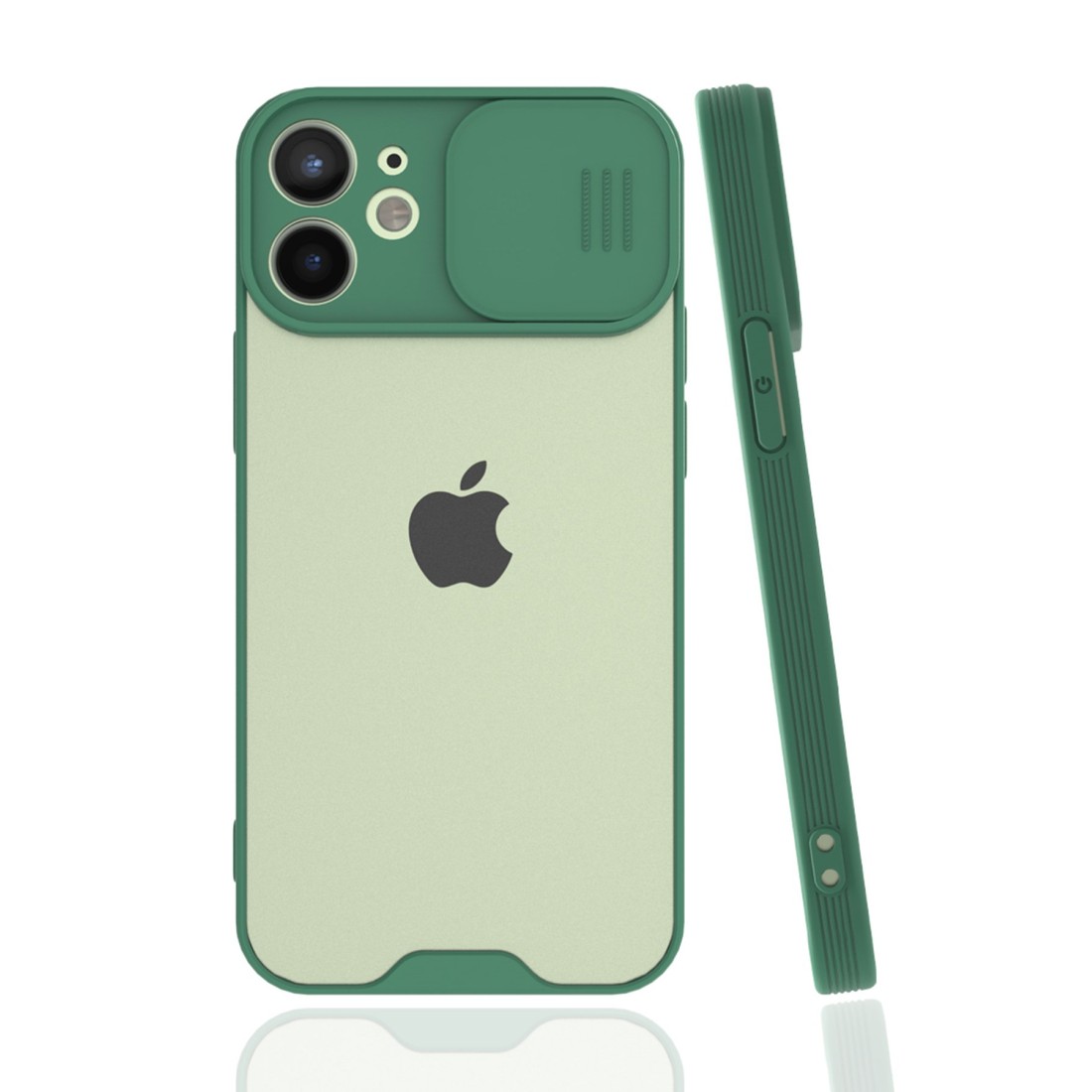  iPhone 12 Mini Kılıf Platin Kamera Koruma Silikon - Yeşil