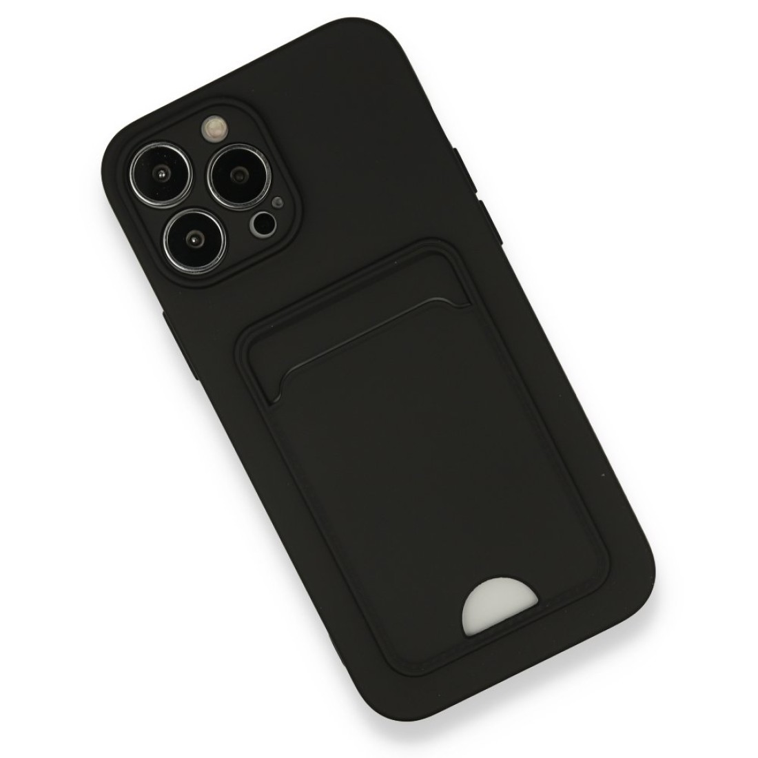 iPhone 13 Pro Max Kılıf Kelvin Kartvizitli Silikon - Siyah iPhone 13 Pro Max Kılıf Kelvin Kartvizitli Silikon - Siyah
