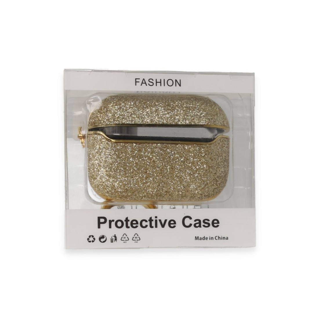  Airpods Pro (1.nesil) Spell Simli Kılıf - Gold