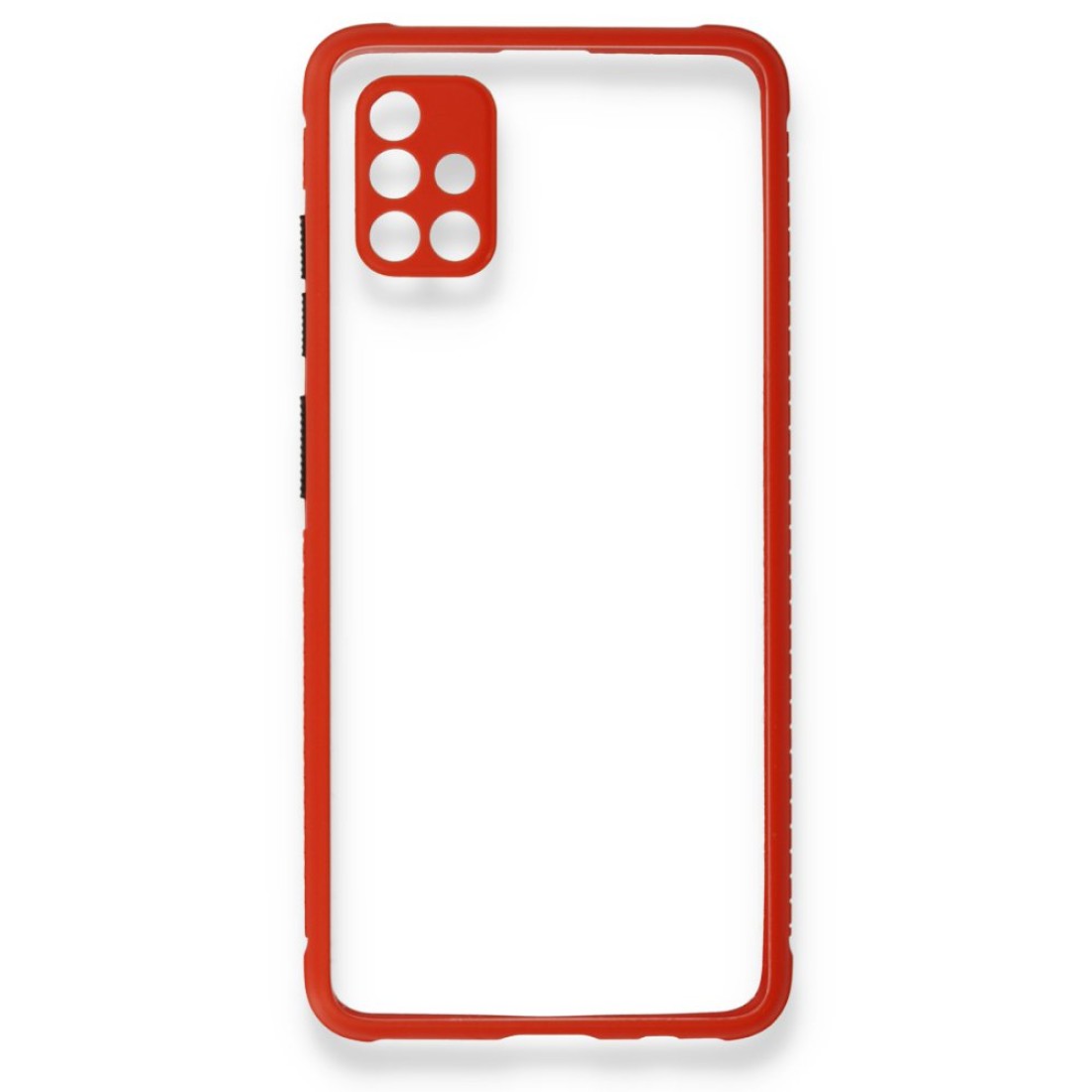 Samsung Galaxy A71 Kılıf Miami Şeffaf Silikon - Kırmızı Samsung Galaxy A71 Kılıf Miami Şeffaf Silikon - Kırmızı